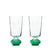 Reflections: Chelsea Tall Crystal Glass set of 2 Clear/ Mint