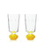 Reflections: Chelsea Tall Crystal Glass set of 2 Neon Yellow