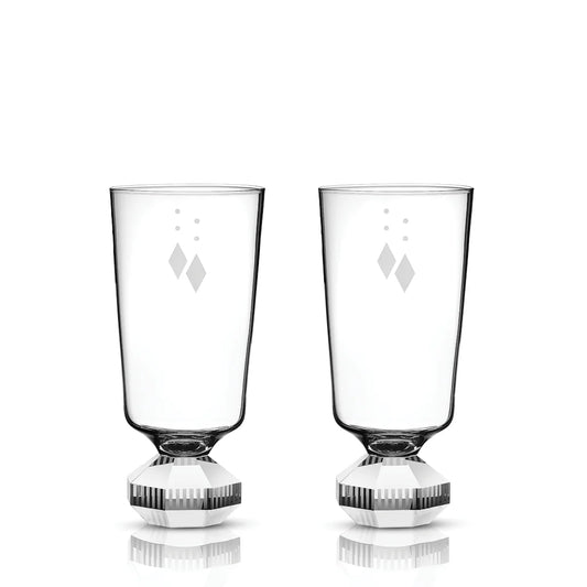 Reflections: Chelsea Tall Crystal Glass set of 2 Clear/ Clear