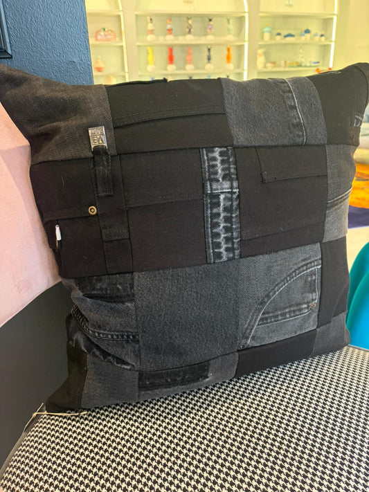 Miriam Budet: Denim Patched Pillow Black