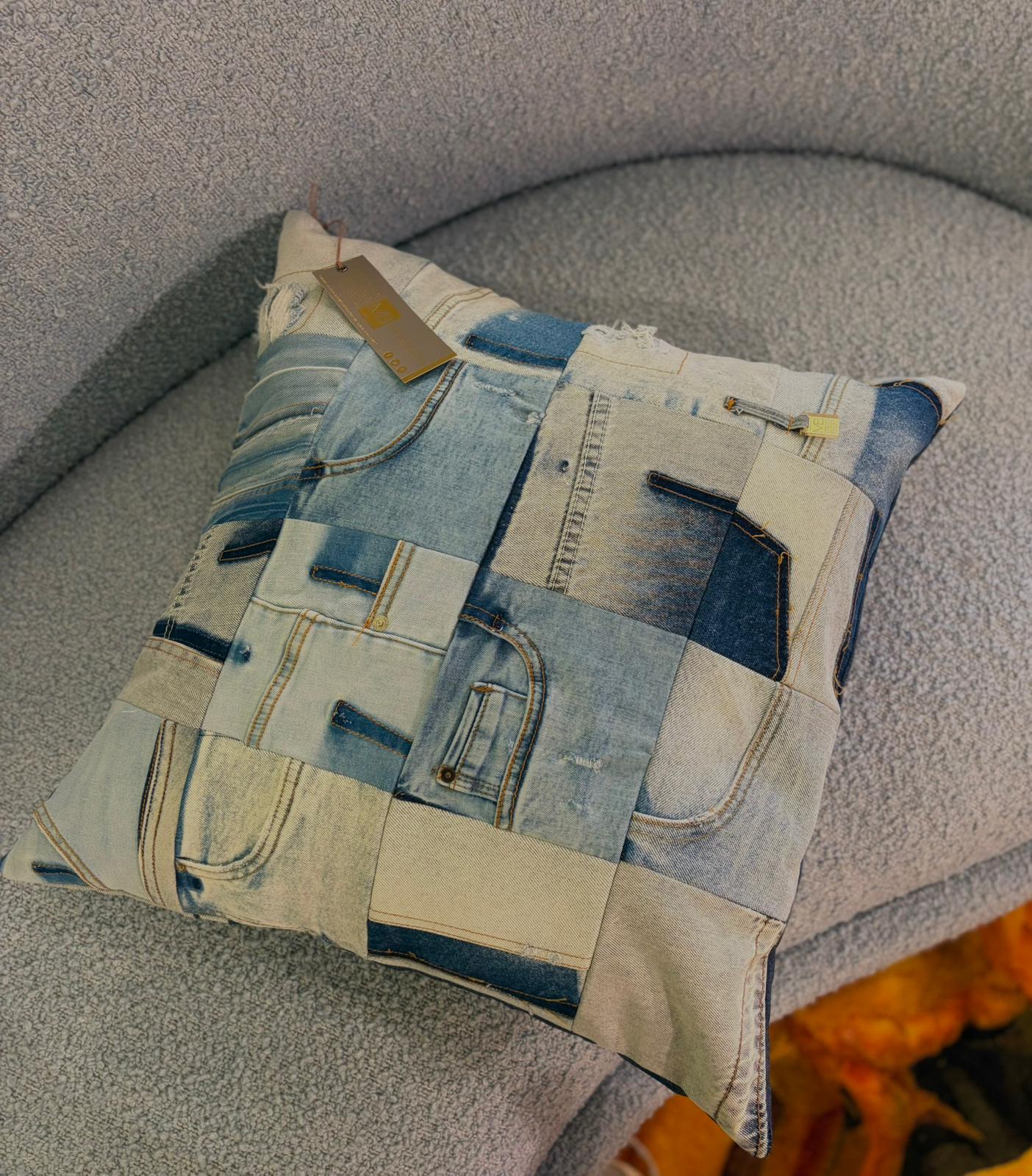 Miriam Budet: Denim Patched Pillow Jean Light