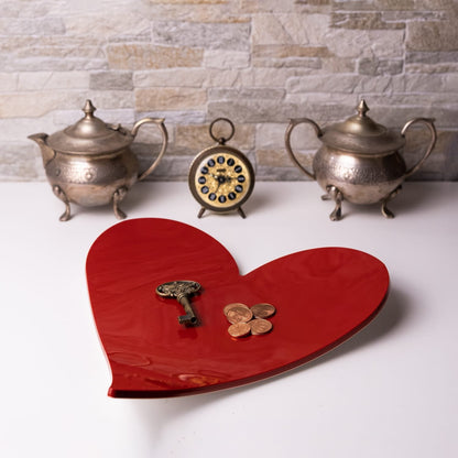 VESTA: CARDS HEART COIN TRAY