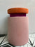 Henry Dean: Velvet Ottoman - Blush & Rust