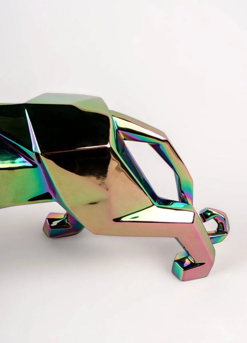 Lladró: Panther Sculpture Iridescent