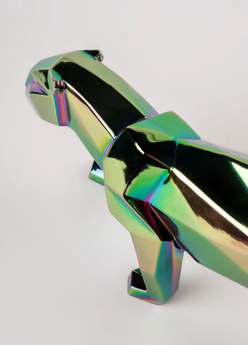 Lladró: Panther Sculpture Iridescent