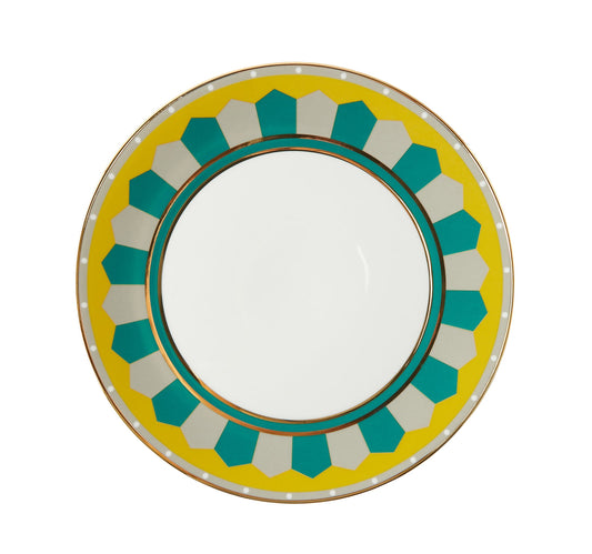 Reflections: Lagos Dinner Plate Set of 2 Green/ Yellow/ Gold