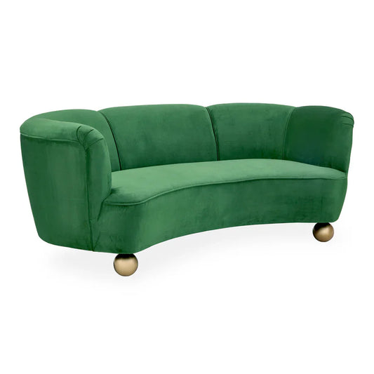 JONATHAN ADLER: PARKER CURVED SOFA - BRUSSELS MALACHITE