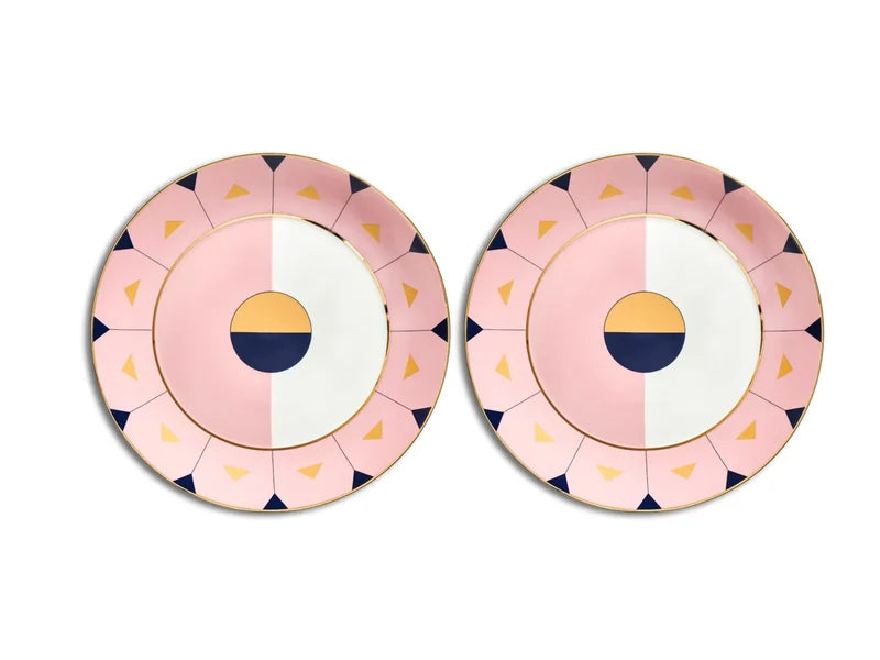 Reflections: Madeira Dinner Plate set of 2 Rose/ Marine/ Gold