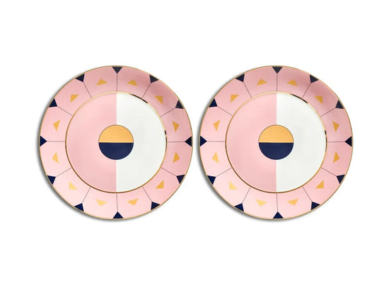 Reflections: Madeira Dinner Plate set of 2 Rose/ Marine/ Gold