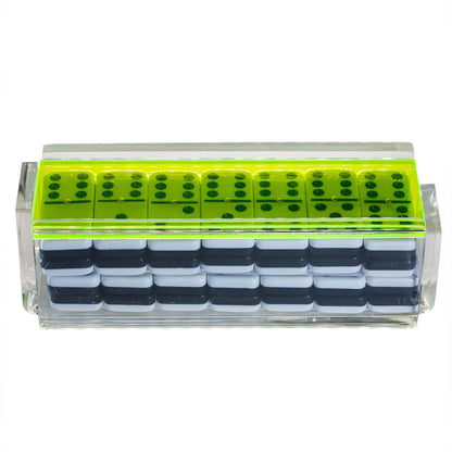 Luxe: Double 6 Domino Set - Neon Green