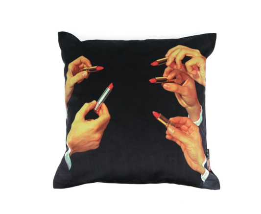 Seletti - Wears Toiletpaper Pillows: Pillow Lipsticks Black