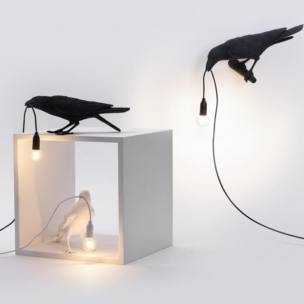 Seletti - Lighting: Bird Lamp White Looking Left- Hanging