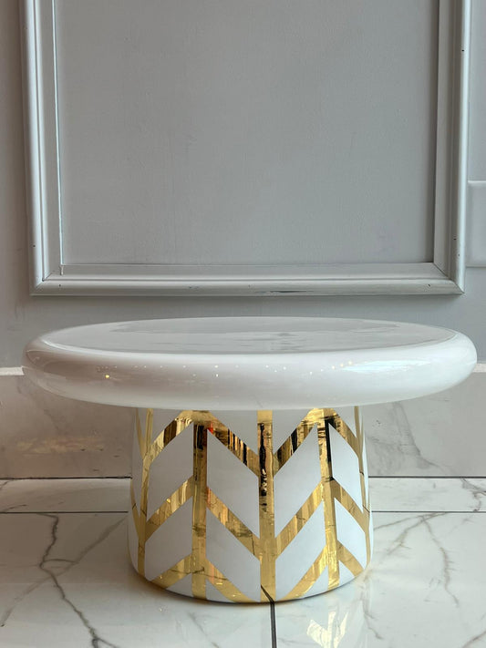 Bosa T-Table Maxi White and Gold Graphics