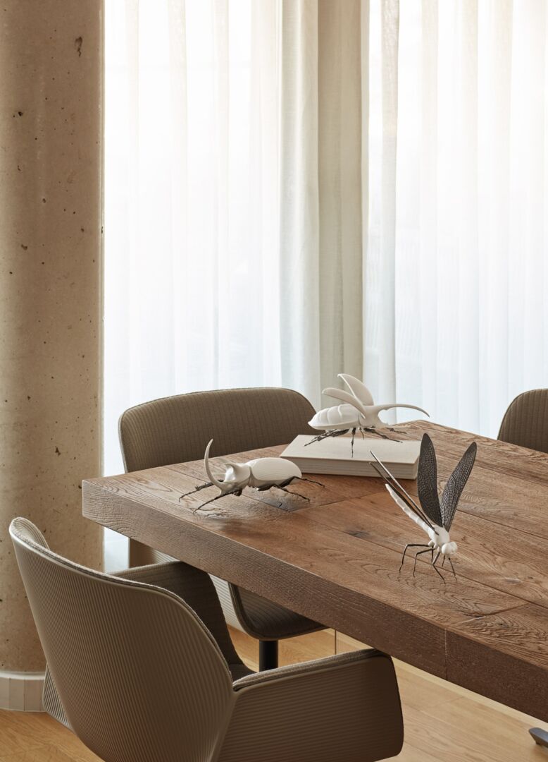 Lladró: Rhinoceros Beetle Figurine. Matte White