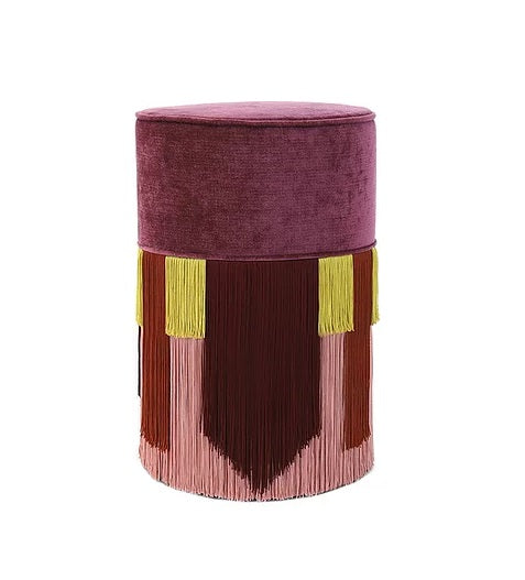 Lorenza Bozzoli - Furniture: Geo Tie Plum Pouf/Ottoman 30 cm