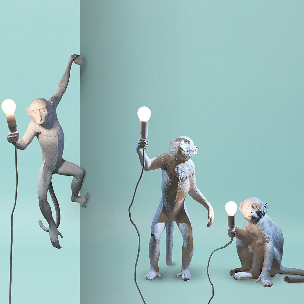 Seletti - Lighting: The Monkey Lamp White Hanging Right Version