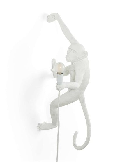 Seletti - Lighting: The Monkey Lamp White Hanging Right Version