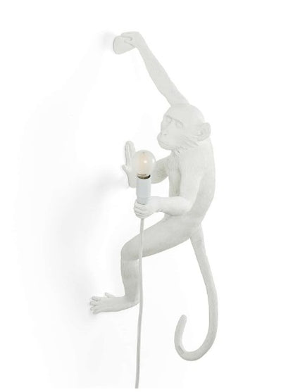 Seletti - Lighting: The Monkey Lamp White Hanging Right Version