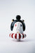 Bosa Takuya Double Vase Glossy White,Lead Grey, and Red Graphics